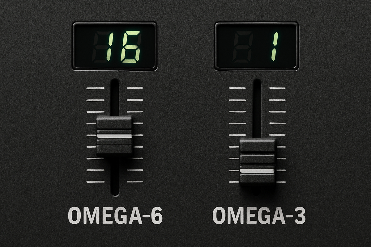 An equalizer with Omega-6 and Omega-3 sliders