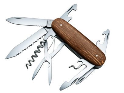 Swiss arm knife with a coconu body